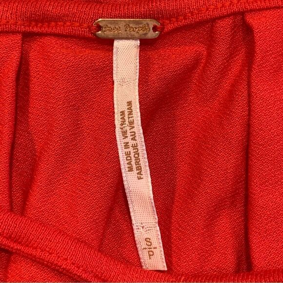 Free People Bell Sleeve Crop Last Time Top in Red Size Small - Picture 10 of 11